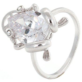 Кольцо под серебро с большим кристаллом оптом