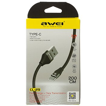 Type-C кабель Awei CL-29 для Android черный оптом